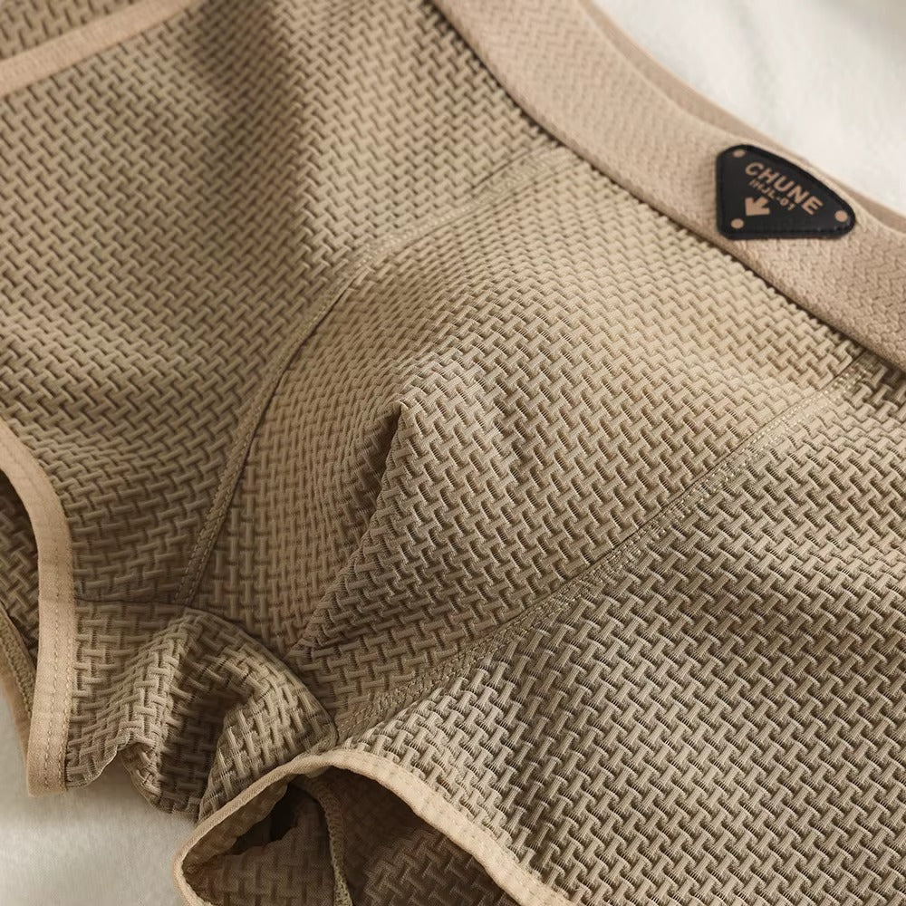 EverComfi — Ice Silk Plaid Boxer Set (3pcs)