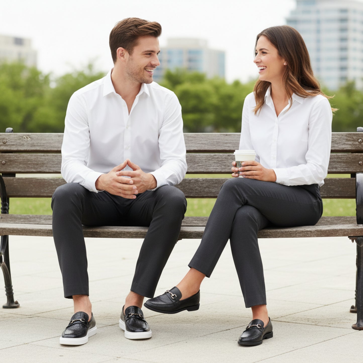 Textured Leather Loafer Sneakers
