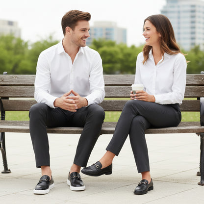 Textured Leather Loafer Sneakers