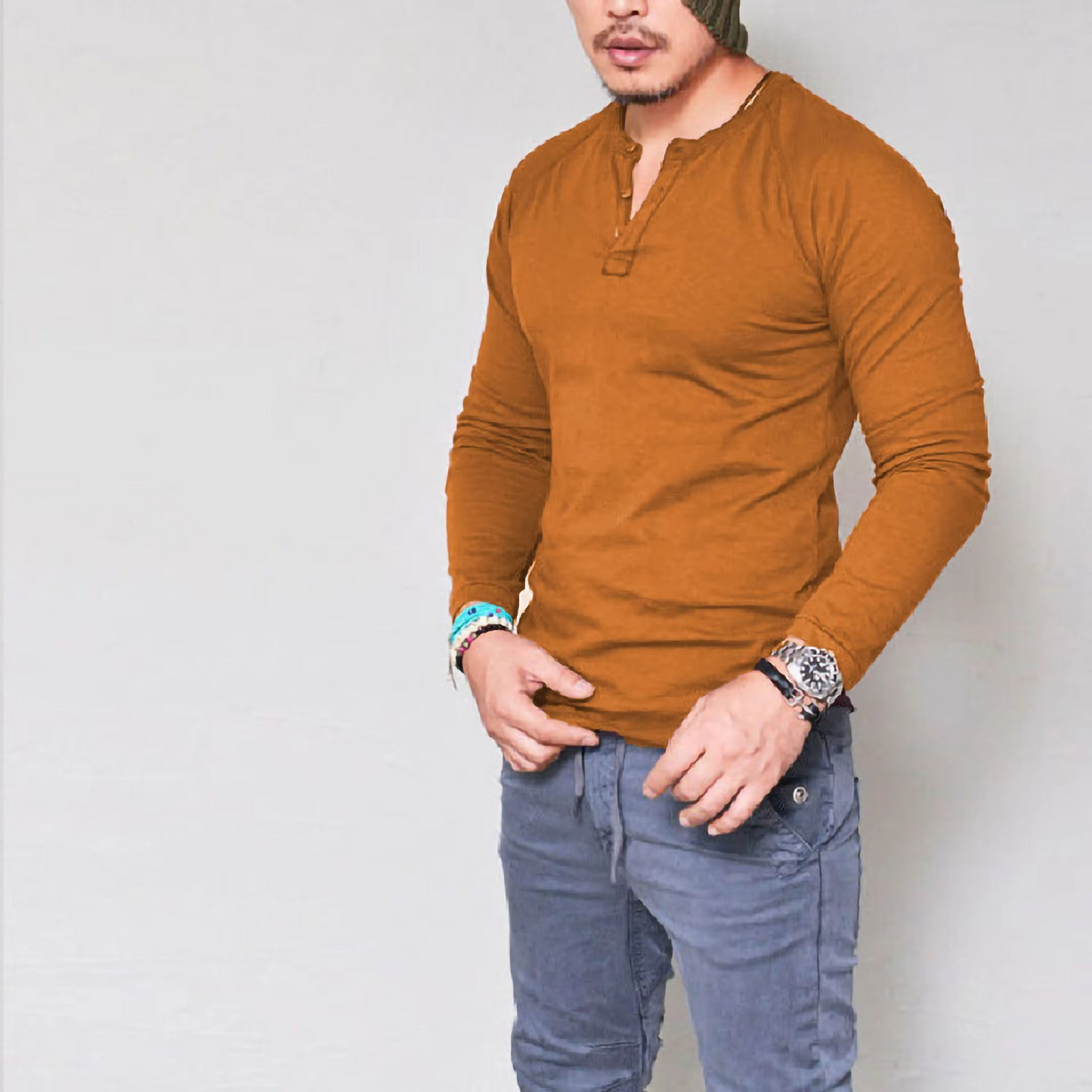 Cotton Long Sleeve Henley