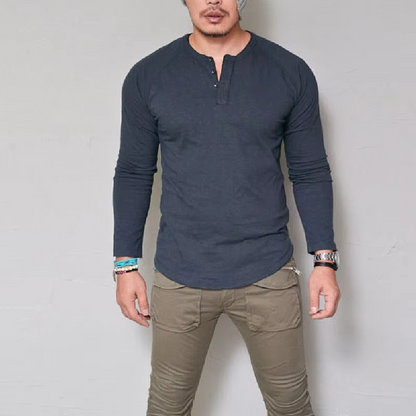Cotton Long Sleeve Henley