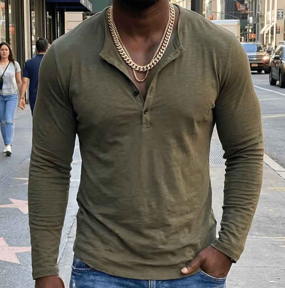 Henley - 100% Cotton