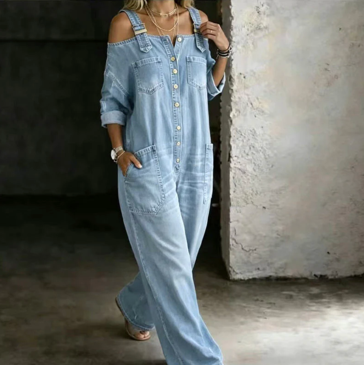 The Denim Drift Jumpsuit
