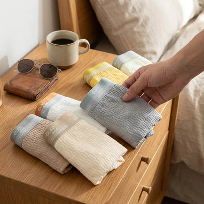 4PCS 100% Bubble Cotton Boxers