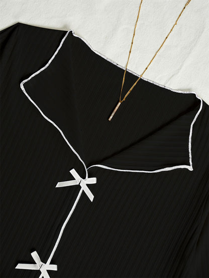 The Ribbed Bow Pajama