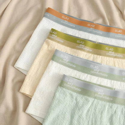 4PCS 100% Bubble Cotton Boxers