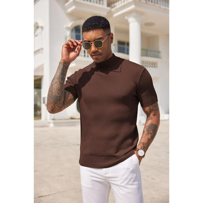 Evercomfi Ribbed Mock Neck Tee