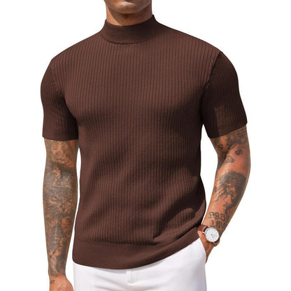 Evercomfi Ribbed Mock Neck Tee