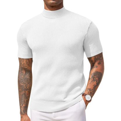 Evercomfi Ribbed Mock Neck Tee