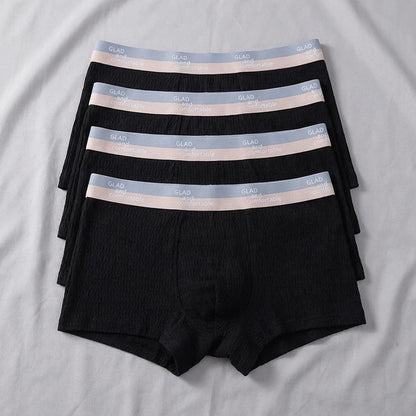 4PCS 100% Bubble Cotton Boxers