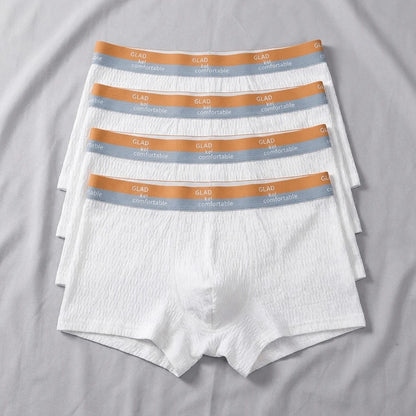 4PCS 100% Bubble Cotton Boxers