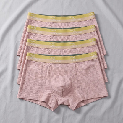 4PCS 100% Bubble Cotton Boxers