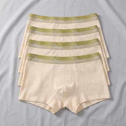 4PCS 100% Bubble Cotton Boxers