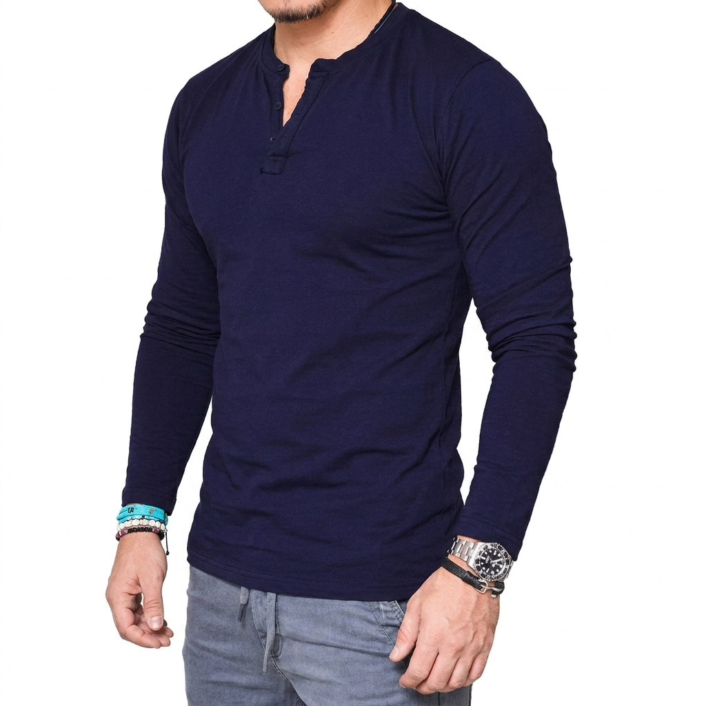 Cotton Long Sleeve Henley