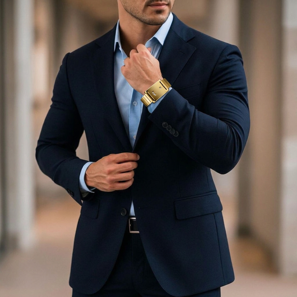 Square Steel Luxury Watch