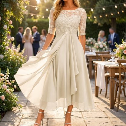 Elegant Lace Midi Dress