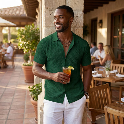 Evercomfi Cable Knit Button Shirt
