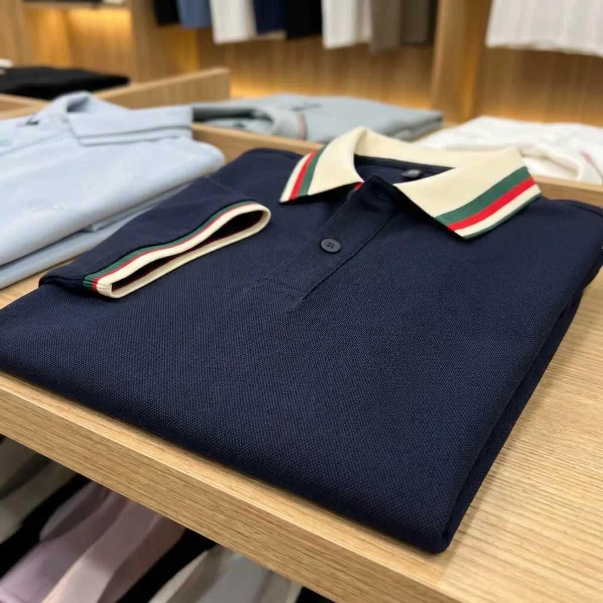 Premium Striped Collar Polo