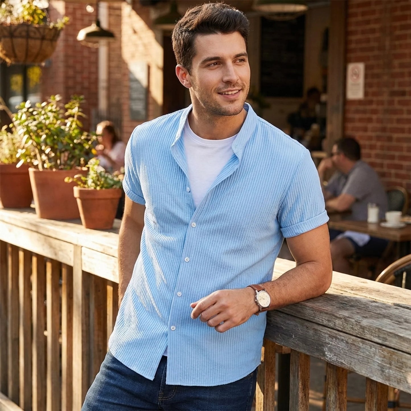 Evercomfi Muscle Fit Ribbed Shirt