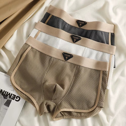 EverComfi — Ice Silk Plaid Boxer Set (3pcs)