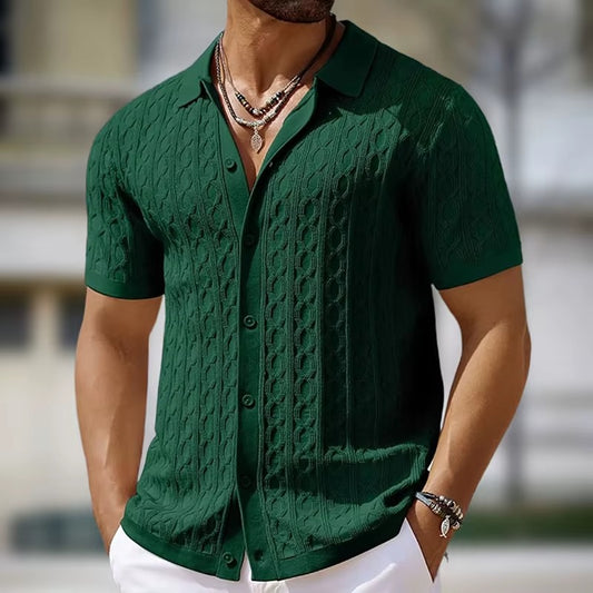 Evercomfi Cable Knit Button Shirt