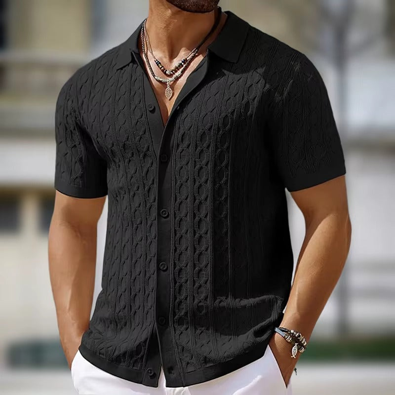 Evercomfi Cable Knit Button Shirt