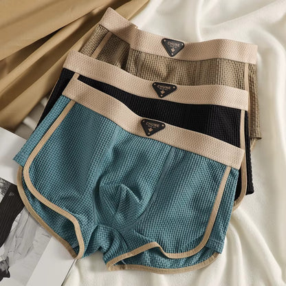 EverComfi — Ice Silk Plaid Boxer Set (3pcs)