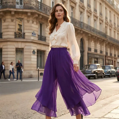 Chiffon Skirt Pants