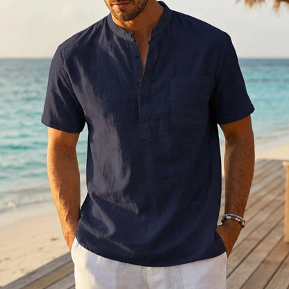 Evercomfi Linen Henley Shirt