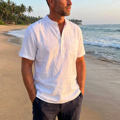Evercomfi Linen Henley Shirt