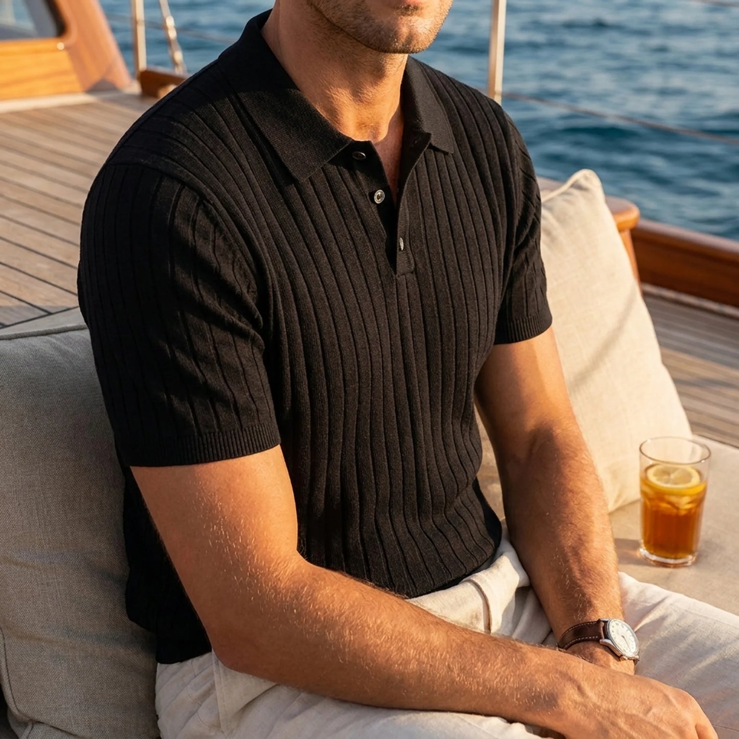 The Italian Silk Ribbed Polo