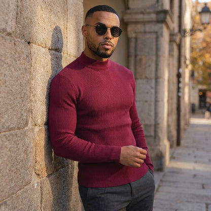 Milano Ribbed Mock Neck