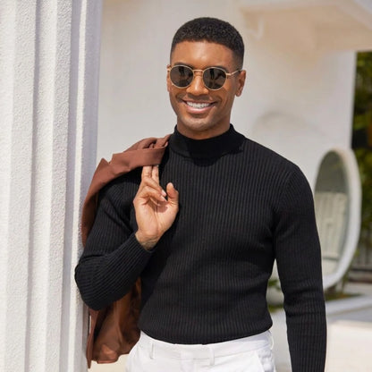 Milano Ribbed Mock Neck